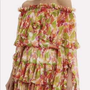 Caroline Constas Multicolor Off-Shoulder Dress